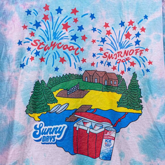 Stay Cool T-Shirt Smirnoff Ice Sunny Days Tie Dye Large Y2K Streetwear - Picture 3 of 6